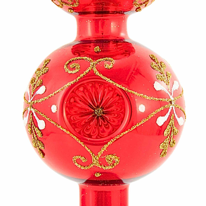 Golden Bell Collection Shiny Red Finial W/Gold Design - - SBKGifts.com