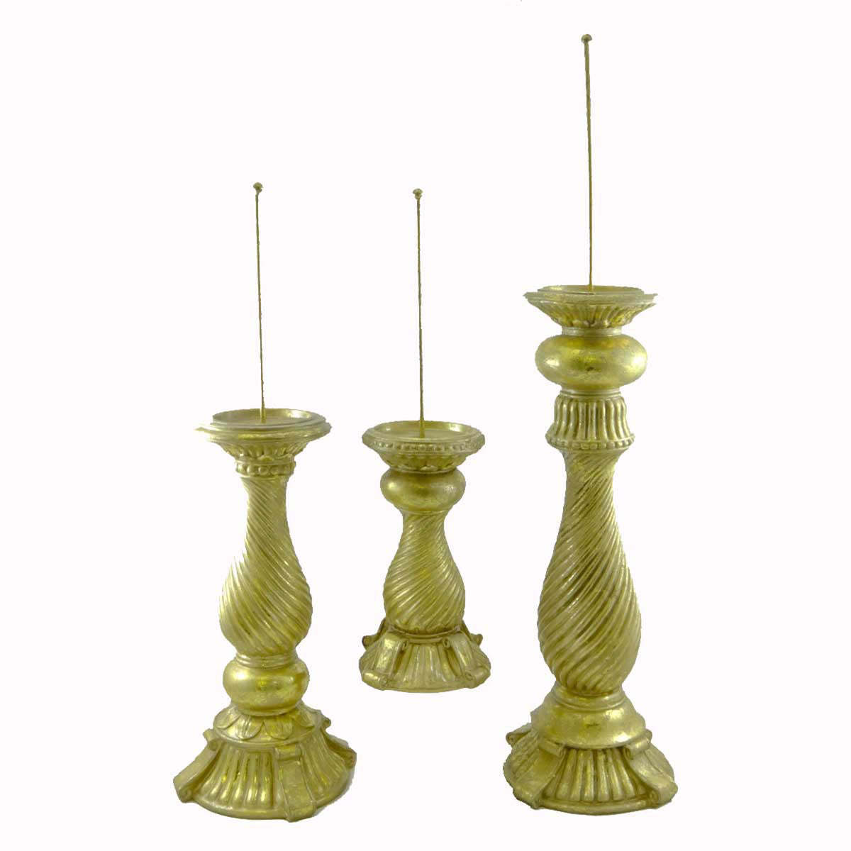 (3474) Goldleaf Swirl Finial Holder