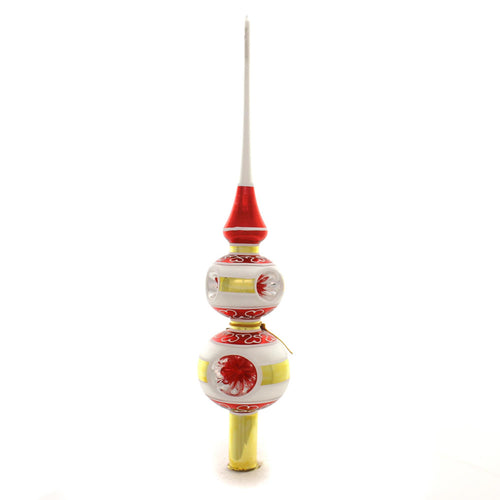 Tree Topper Finial Red & Gold Reflector - - SBKGifts.com
