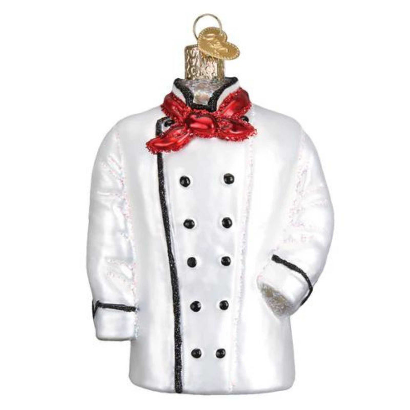 Old World Christmas Chef's Coat - One Glass Ornament 4.25 Inch, Glass - Bon Appetit! Uniform 32311 (34849)