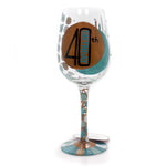 40 Never Looked So Good Wine - 9 Inch, Glass - Hand Painted 6000737 (35201)