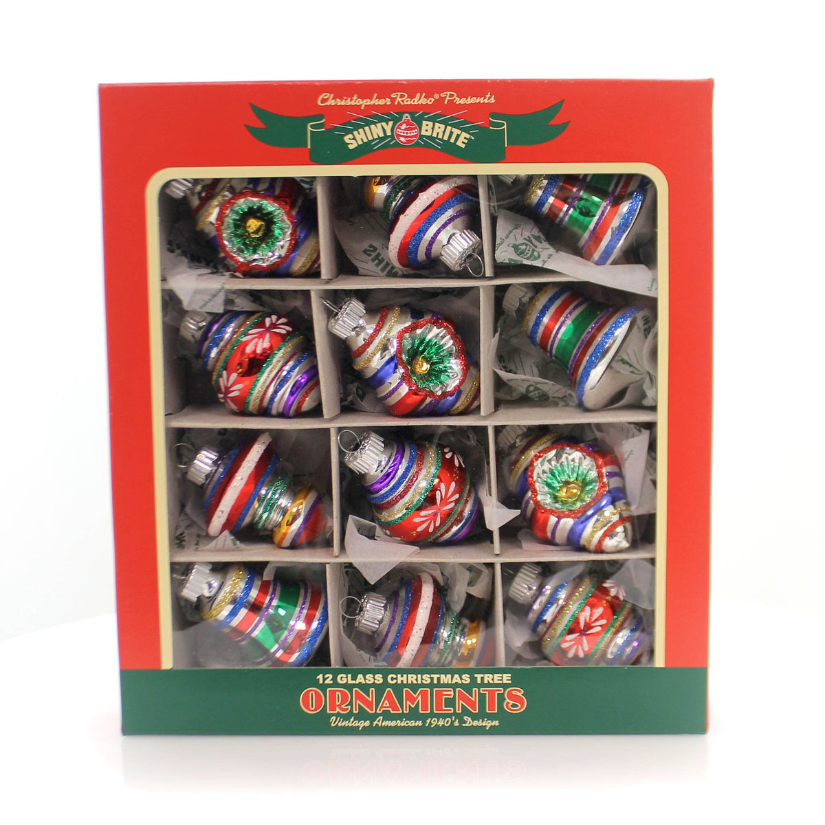Christopher Radko Mixed Shapes Set / 12 - - SBKGifts.com