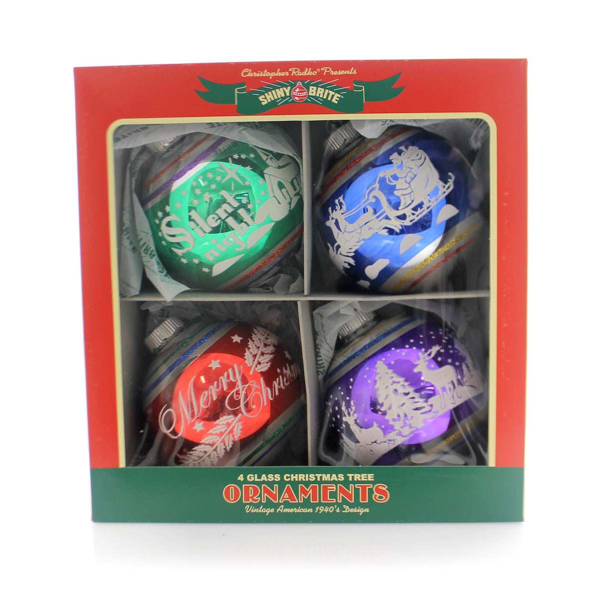 Christopher Radko Signature Flocked Rounds - - SBKGifts.com