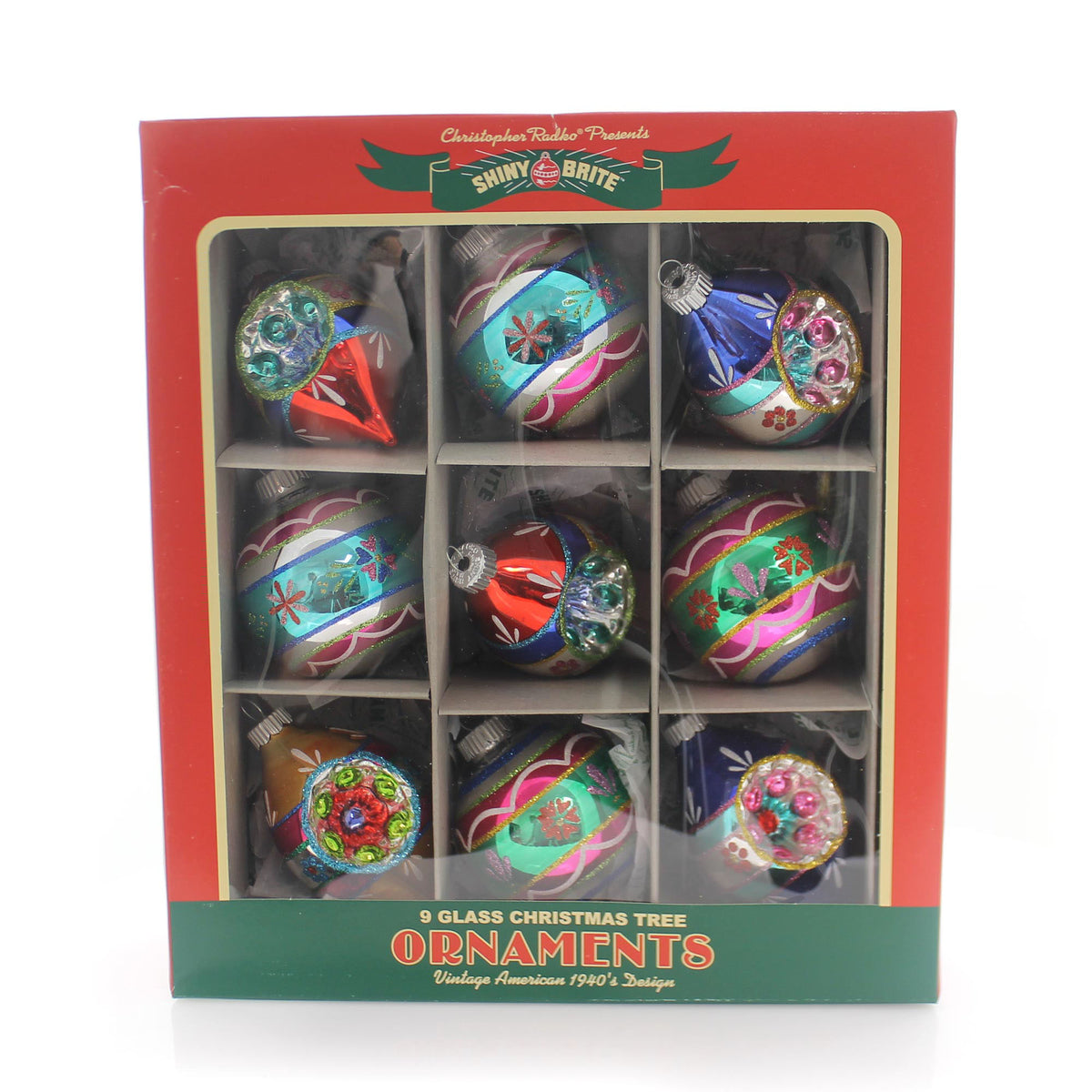 Christopher Radko Round & Shapes Set/9 - - SBKGifts.com