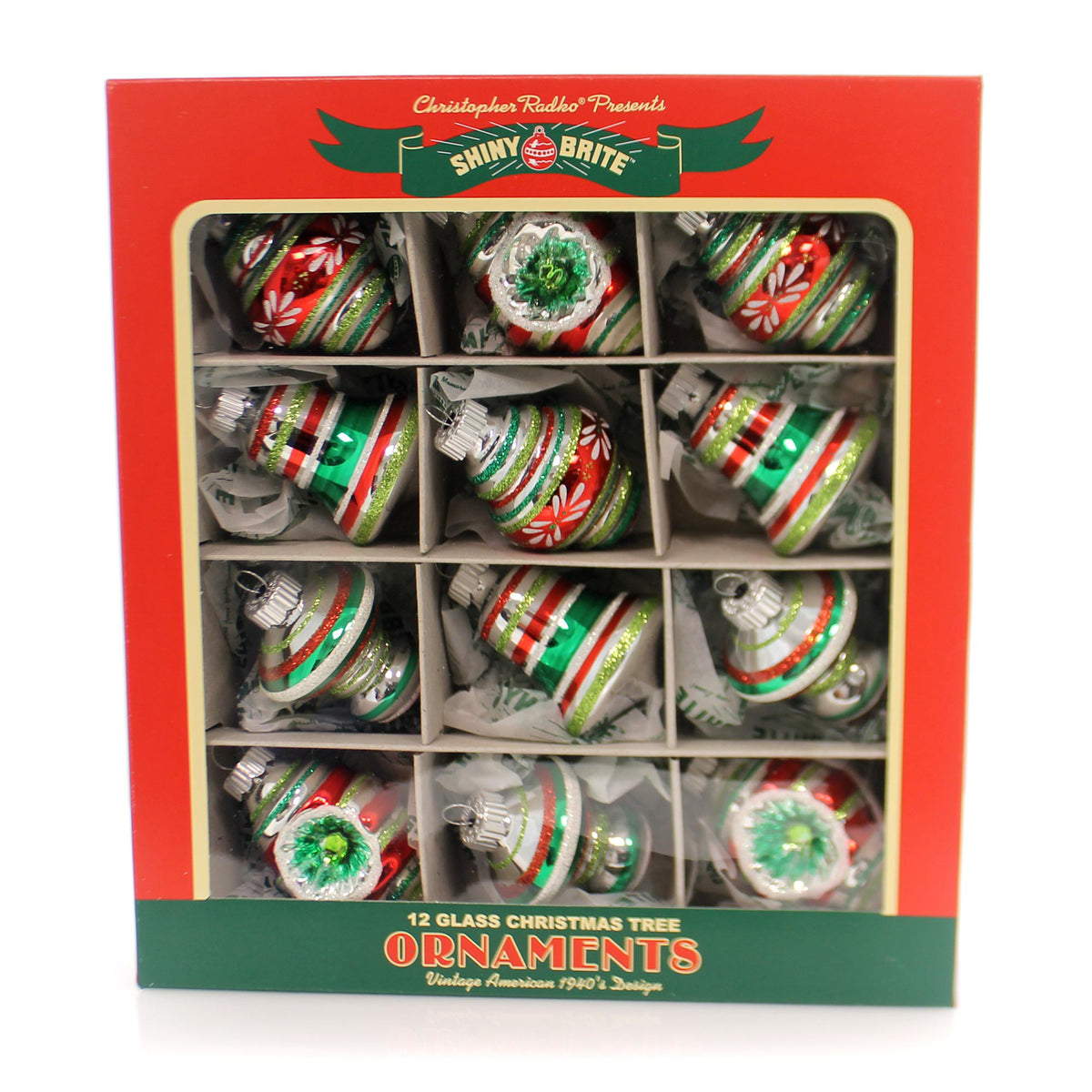 Christopher Radko Mixed Shapes Set/12 - - SBKGifts.com