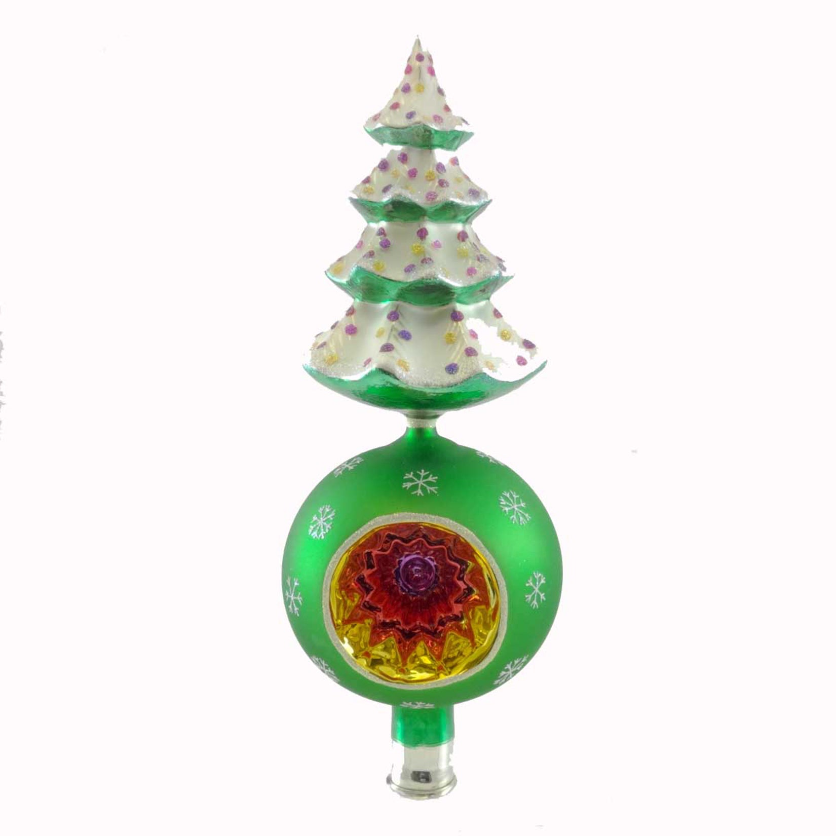 Christopher Radko Winter Tree Finial Blown Glass Finial Tree Topper