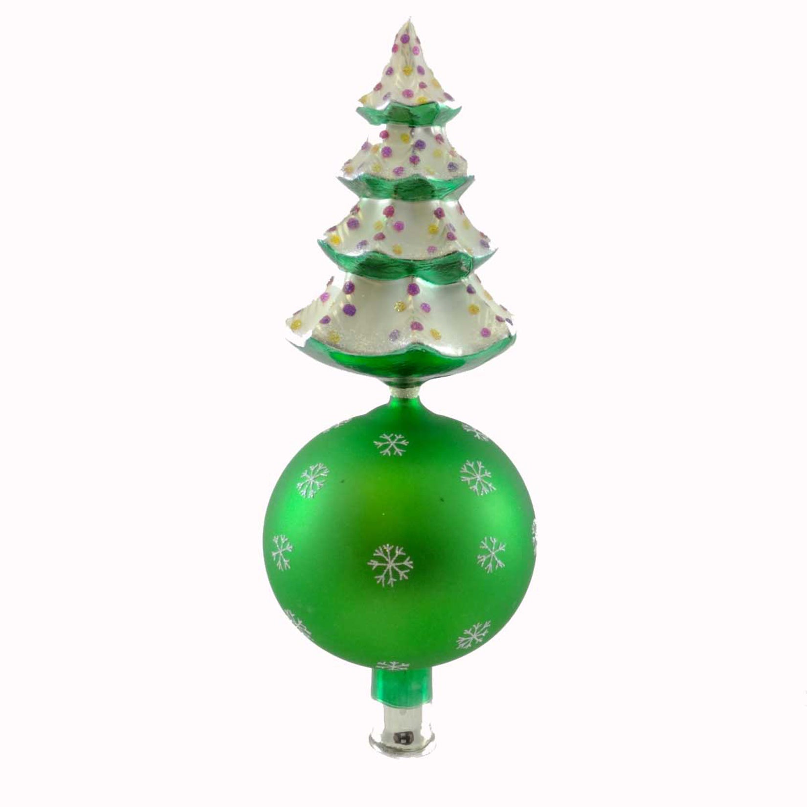 Christopher Radko Winter Tree Finial Blown Glass Finial Tree Topper