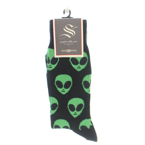 Novelty Socks Come In Peace Black - - SBKGifts.com