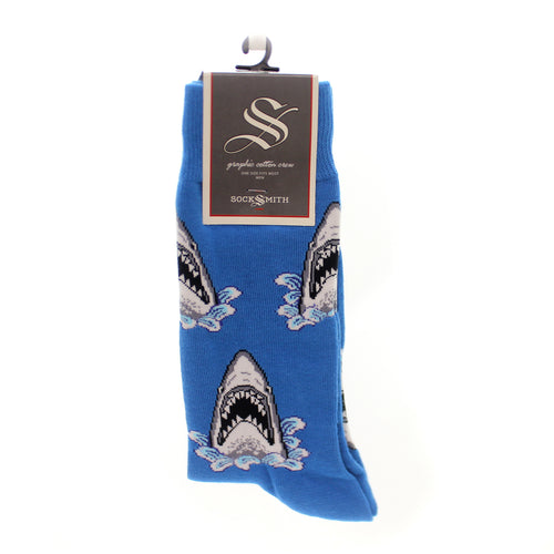 Novelty Socks Shark Attack Blue - - SBKGifts.com