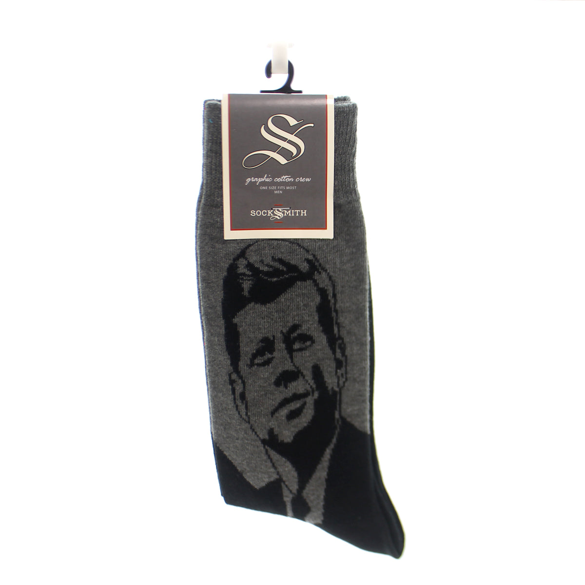 Novelty Socks Jfk Charcoal Heather - - SBKGifts.com