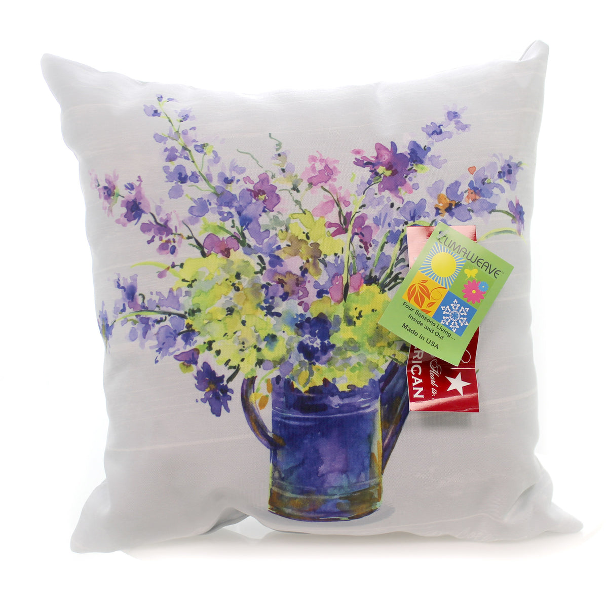 Home & Garden Purple Flowers Watering Can Pillow - - SBKGifts.com