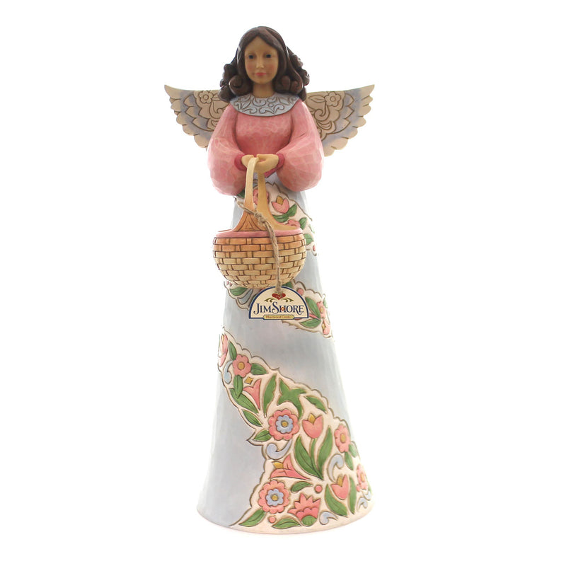 (36742) Jim Shore Angel With Basket Garden Statue, 20.00 Inch, Heartwood Creek 6001600
