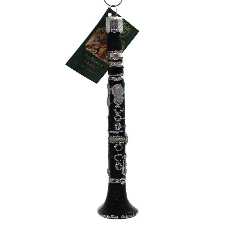 Old World Christmas Clarinet Glass Ornmament Woodwind Instrument 38026 (36814)