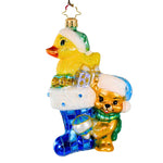 Christopher Radko Company Down With Fur In Blue - One Ornament 5.5 Inch, Glass - 1019373A (36933)