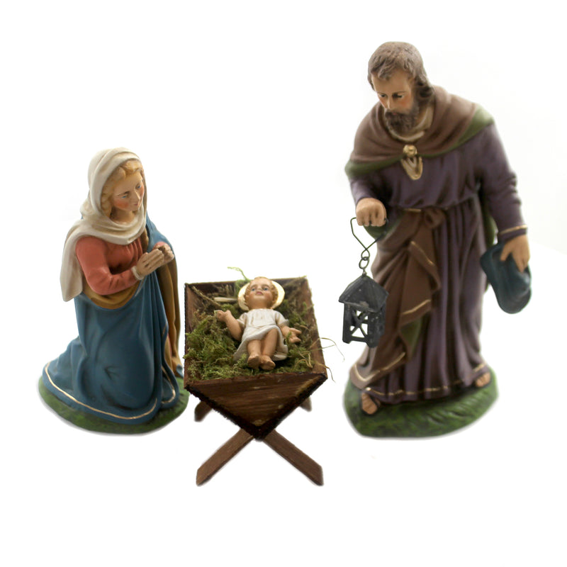 Marolin Holy Family Set Of 4 Paper Mache Nativity Germany Mary Joseph 40360 (37125)
