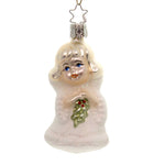 Inge Glas Mistletoe Love Ornament Glass Christmas Angel 10031S016 (37357)