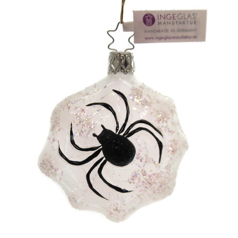 Inge Glas Spinning Christmas Glass Ornament Halloween Spider 10035S018 (37359)