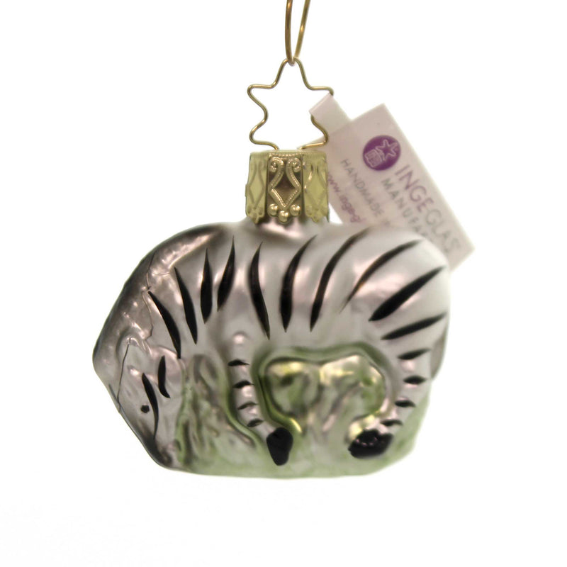 Inge Glas Graceful Grazing Ornament Glass Zebra Stripes Christmas 10090S018 (37377)