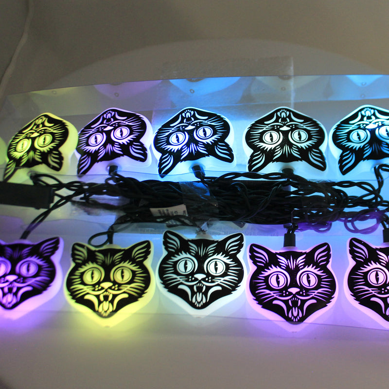 Kurt S. Adler Black Cat Mask Led Light Set - - SBKGifts.com