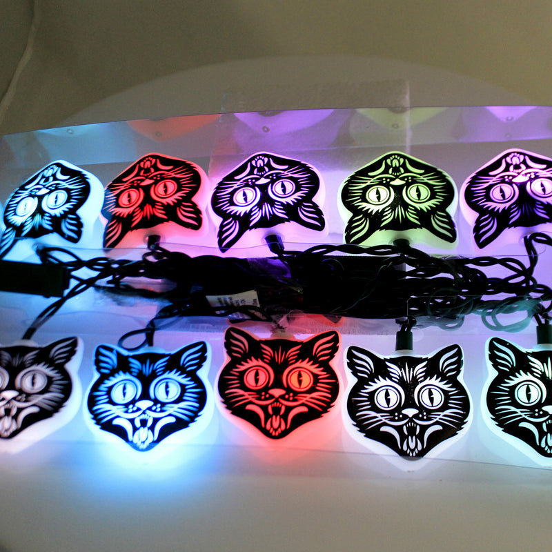 Kurt S. Adler Black Cat Mask Led Light Set - - SBKGifts.com