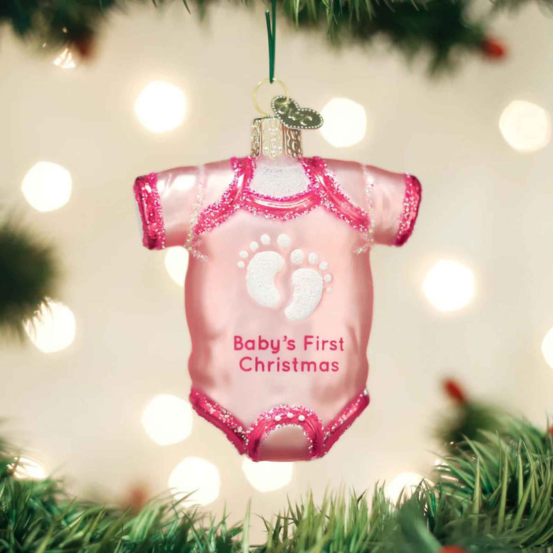Old World Christmas Pink Baby Onesie - - SBKGifts.com