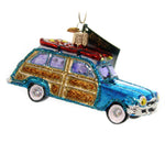Surf's Up Wagon - 2.5 Inch, Glass - Woody Ornament 46071 (37612)