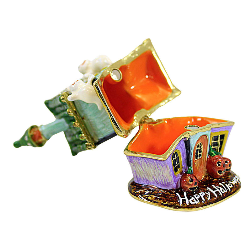 Kubla Craft Haunted House Enameled Box - - SBKGifts.com