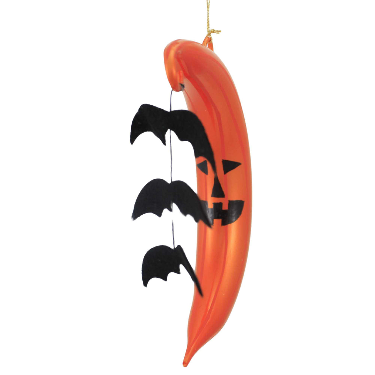 De Carlini Italian Ornaments Crescent Moon W/ Bats - - SBKGifts.com