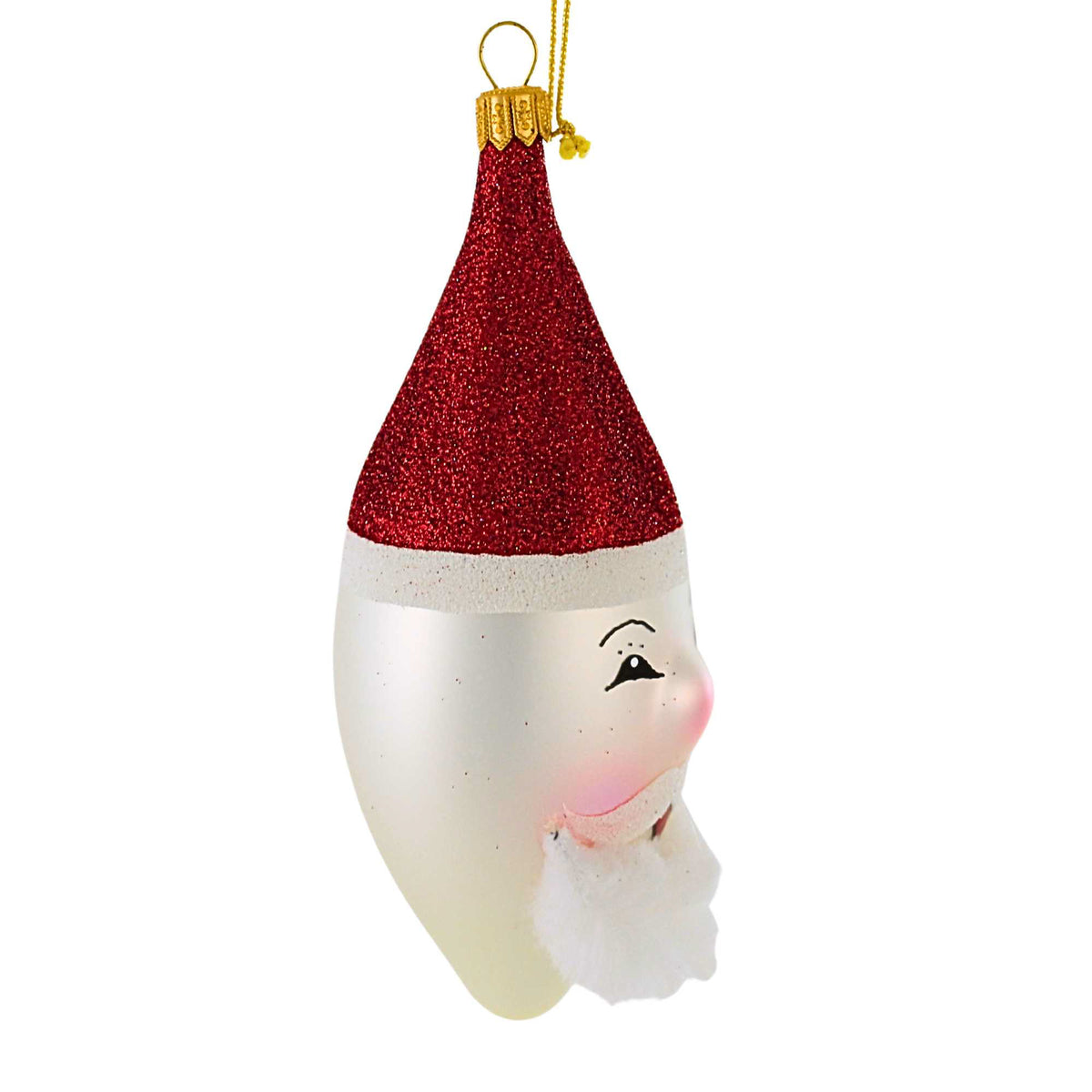 De Carlini Italian Ornaments Oblong Santa Face - - SBKGifts.com