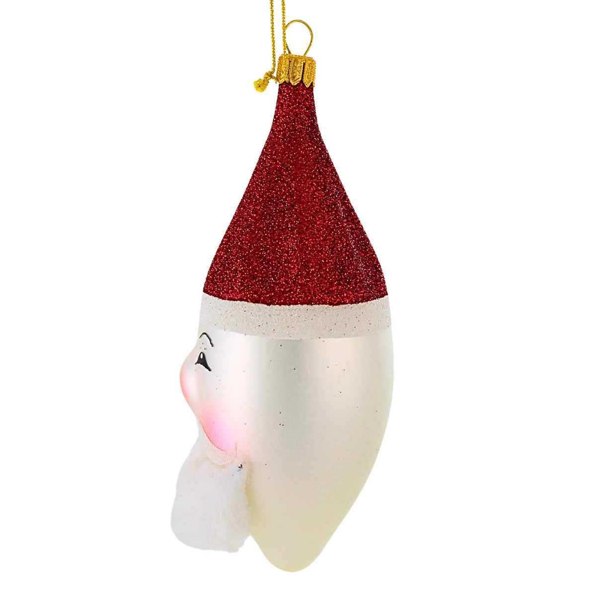 De Carlini Italian Ornaments Oblong Santa Face - - SBKGifts.com