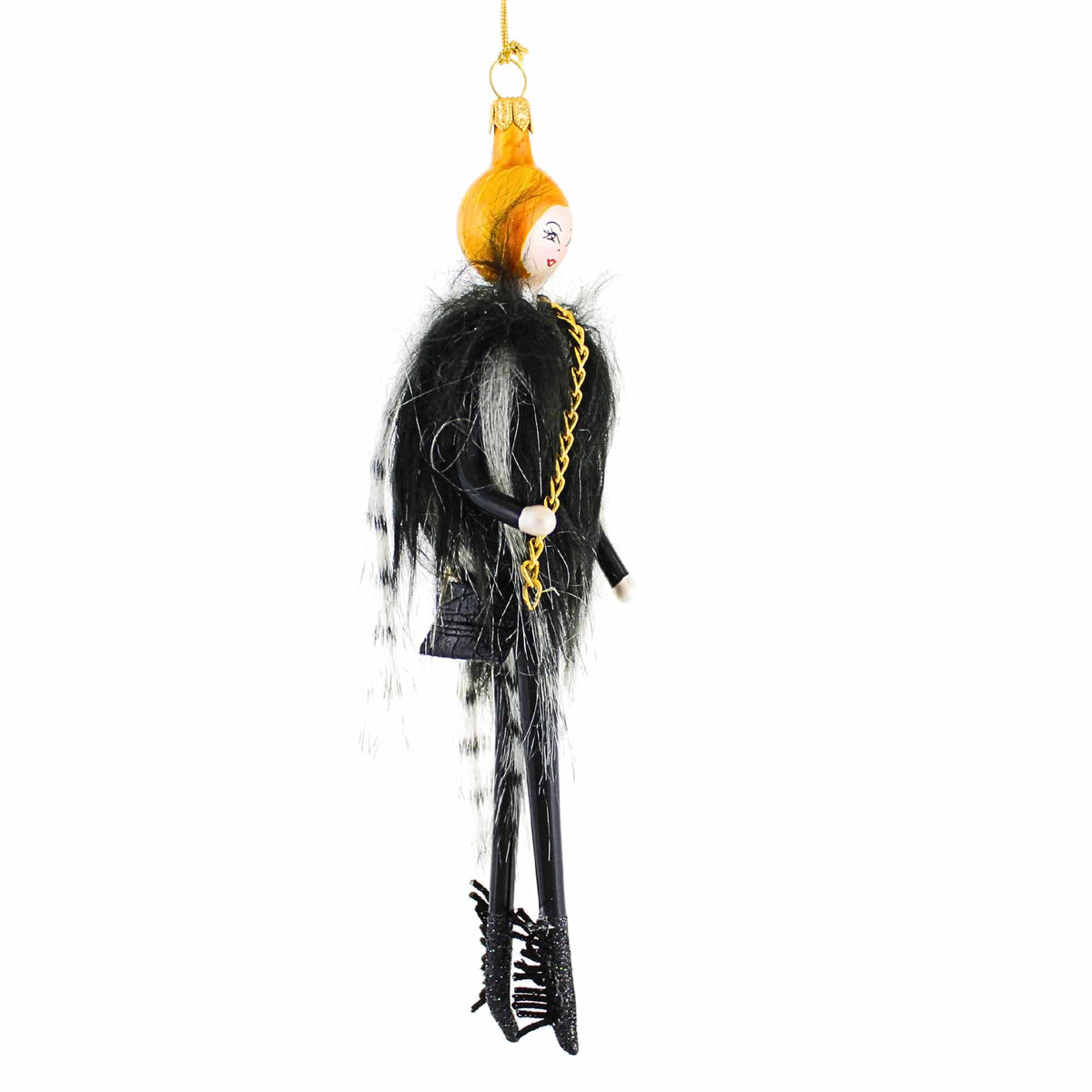 De Carlini Italian Ornaments Raegan In Fur Vest - - SBKGifts.com