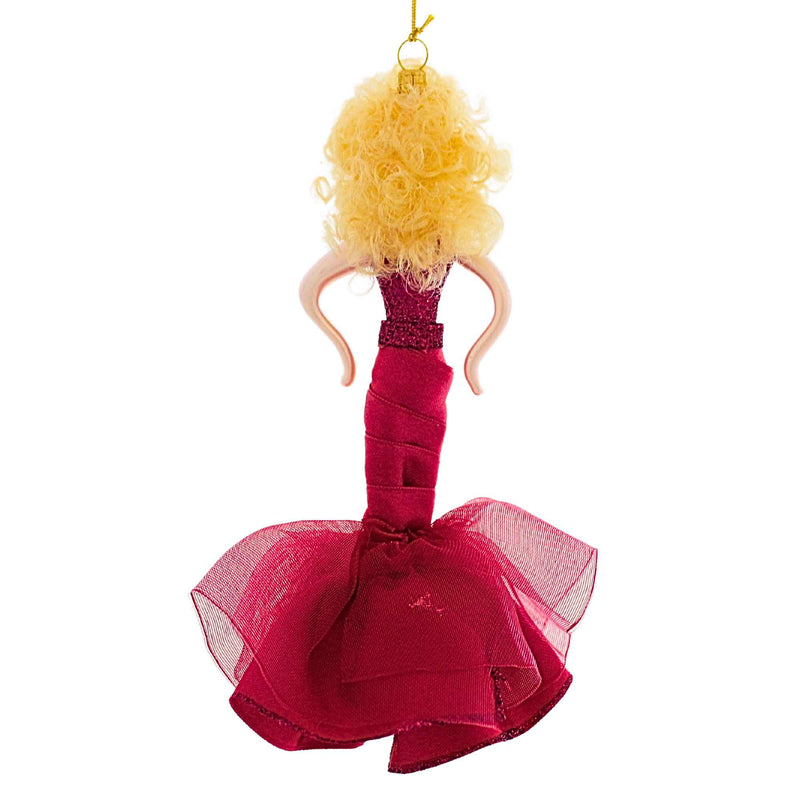 De Carlini Italian Ornaments Chic Lady In Rose Dress - - SBKGifts.com