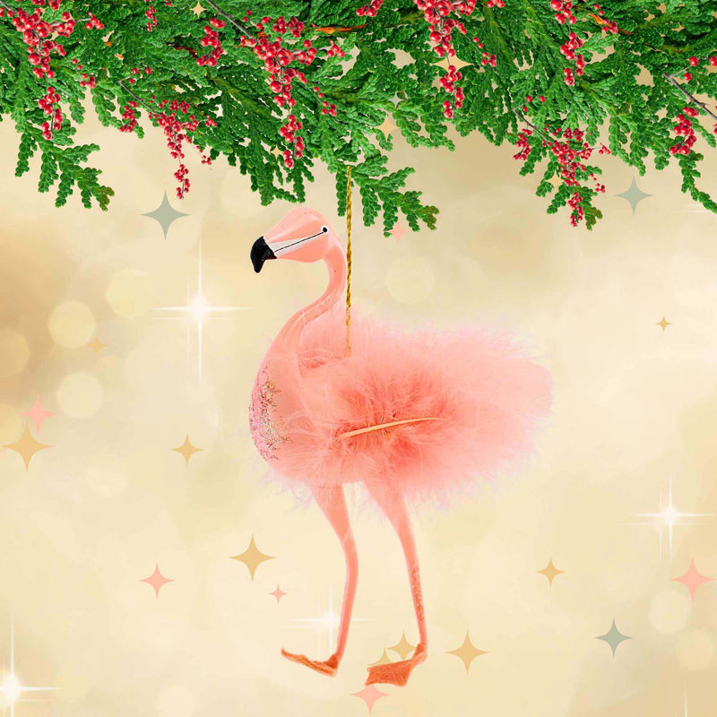 De Carlini Italian Ornaments Pink Flamingo - - SBKGifts.com