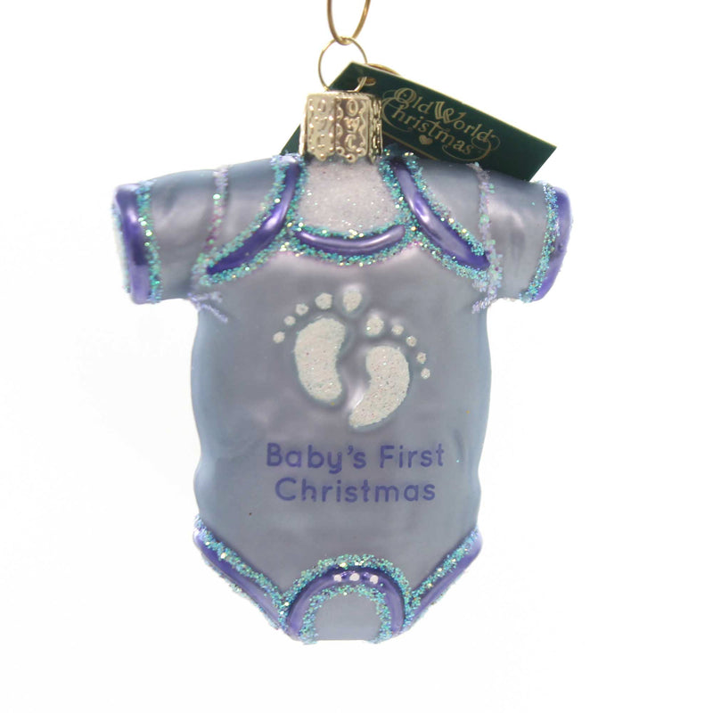 Old World Christmas Blue Baby Onesie Glass Infants Dress 32339 (37796)
