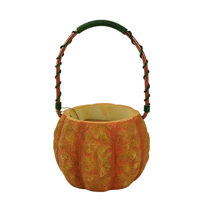 Enesco Aubreys Pumpkin Basket - One Pumpkin Basket 6.75 Inch, Resin - Fall Home Decor 653605 (3788)