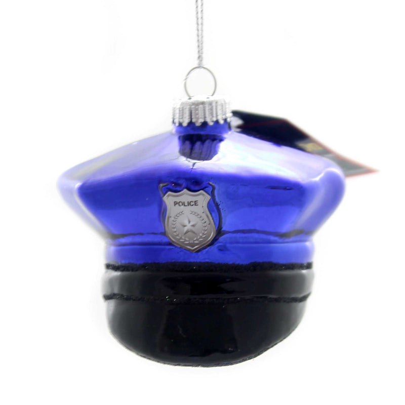 Holiday Ornaments Police Officer Hat Glass Law Enforcement 80016 (37972)