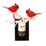 Christmas Cardinal On Branch Night Light Plastic Swivel Base 160045 (38029)