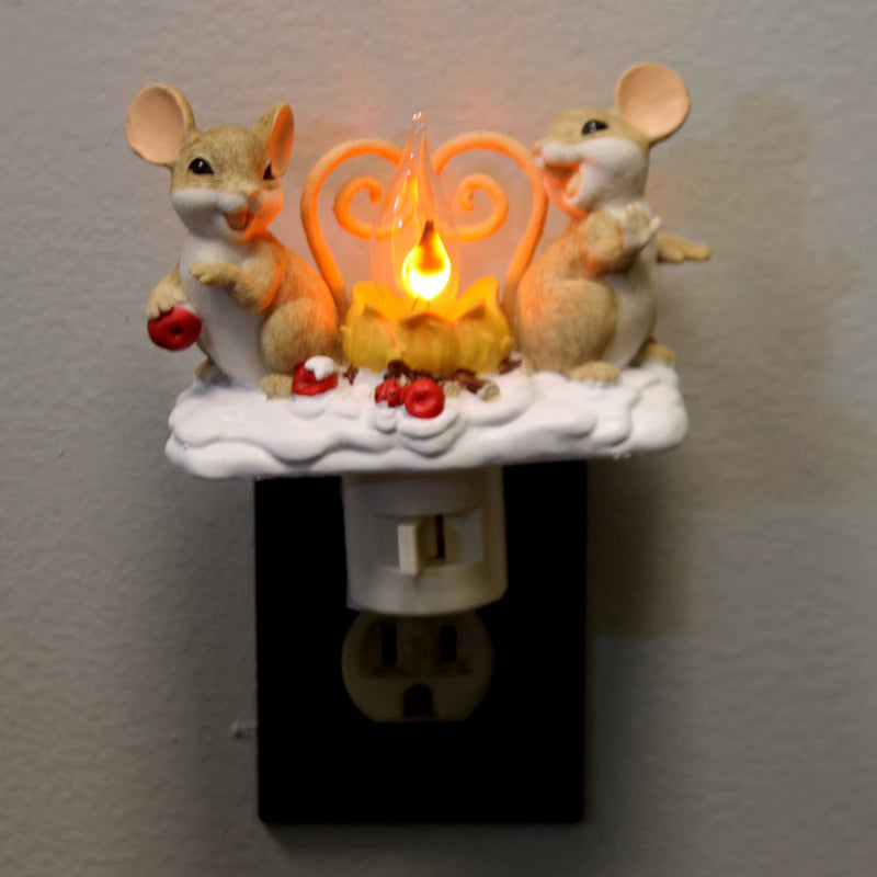 Charming Tails Mice By Fire Flicker Nightlight - - SBKGifts.com