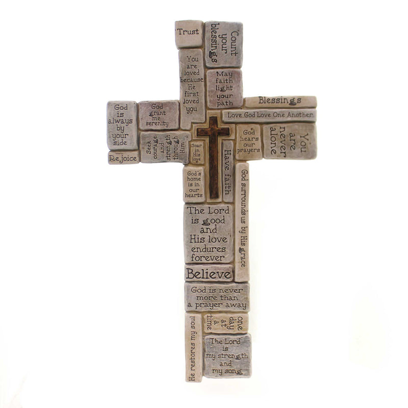 Home Decor Crossword Wall Cross Polyresin Believe Rejoice Trust 46461 (38073)
