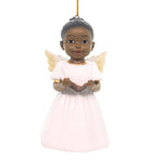 Singing Praise Angel Ornament - One Ornament 4 Inch, Polyresin - African American Religious 19010. (38269)