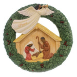 Black Art Nativity Wreath Plaque Polyresin Religious Mary Joseph Jesus 19003 (38272)