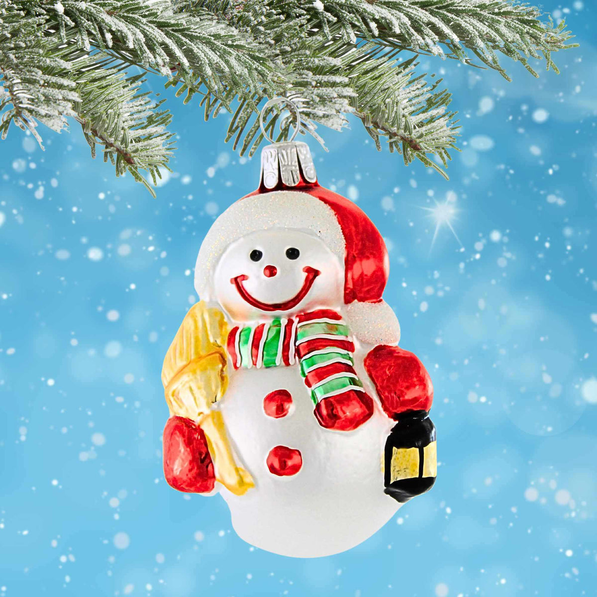 Golden Bell Collection Snowman With Lantern - - SBKGifts.com