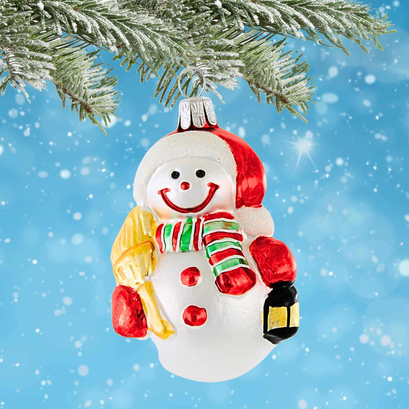 Golden Bell Collection Snowman With Lantern - - SBKGifts.com