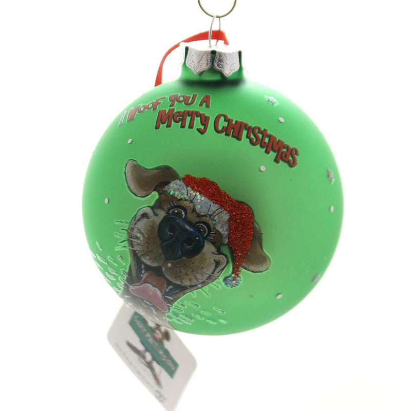 I Woof You A Merry Christmas - 3.75 Inch, Glass - Gary Patterson 6001955 (38622)