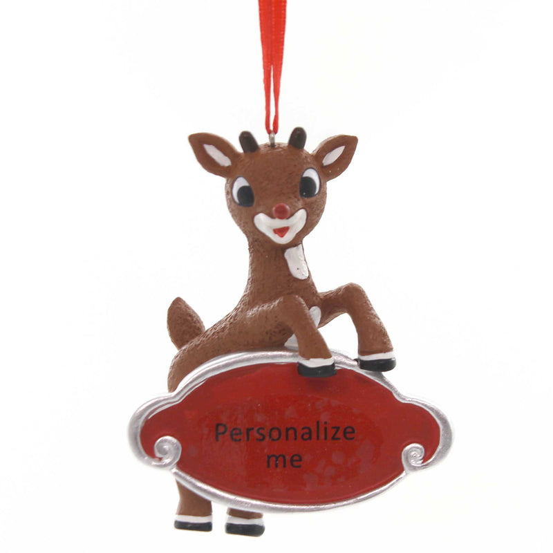 Holiday Ornaments Rudolph With Plaque Polyresin Reindeer 6000321 (38757)