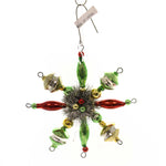 Traditional Starburst Ornament - 5.75 Inch, Glass - Tinsel Beads Sn7509 (38829)