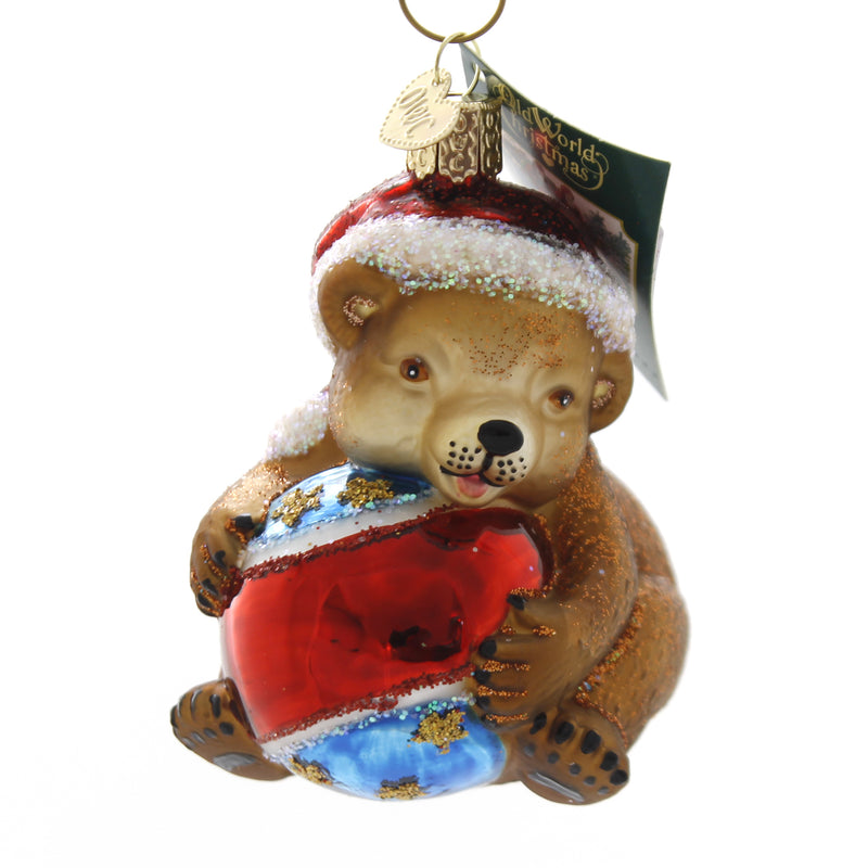 Old World Christmas Playful Cub Glass Ornament Teddy Bear 12533. (38933)