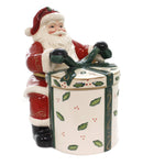 Tabletop Santa W/Gift Cookie Jar Ribbon Bow 10455 (39044)