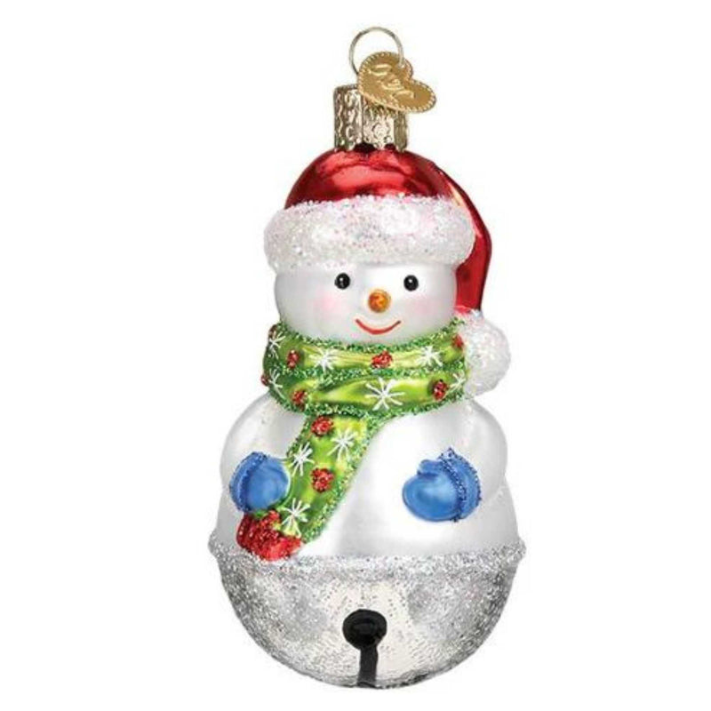 Old World Christmas Jingle Bell Snowman Glass Ornament Mittens Scarf 24186. (39119)