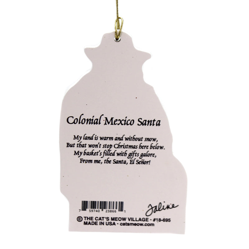 Cat's Meow Village Colonial Mexico Santa Ornament - - SBKGifts.com